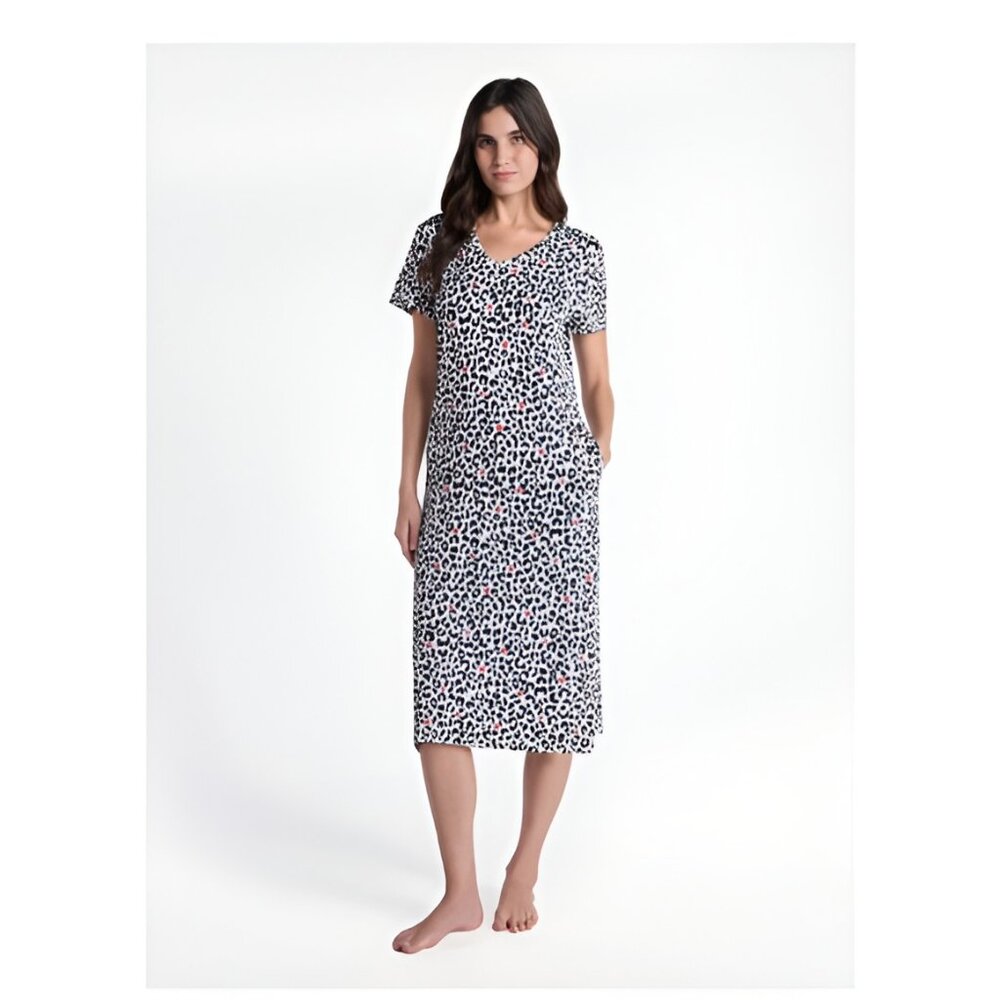 New Women's 2X (18w-20w) Leopard Nightgown w/ Pockets